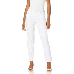 NWT GUESS GUESS FLORIDADA HIGH RISE STRETCH STRAIGHT FIT WHITE JEANS W31 ×32